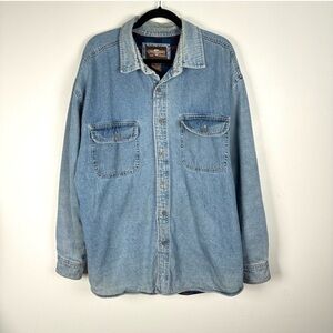 Vintage Levi's Fleece Blanket Lined Denim Jacket Mens XL Button Up Shirt Shacket